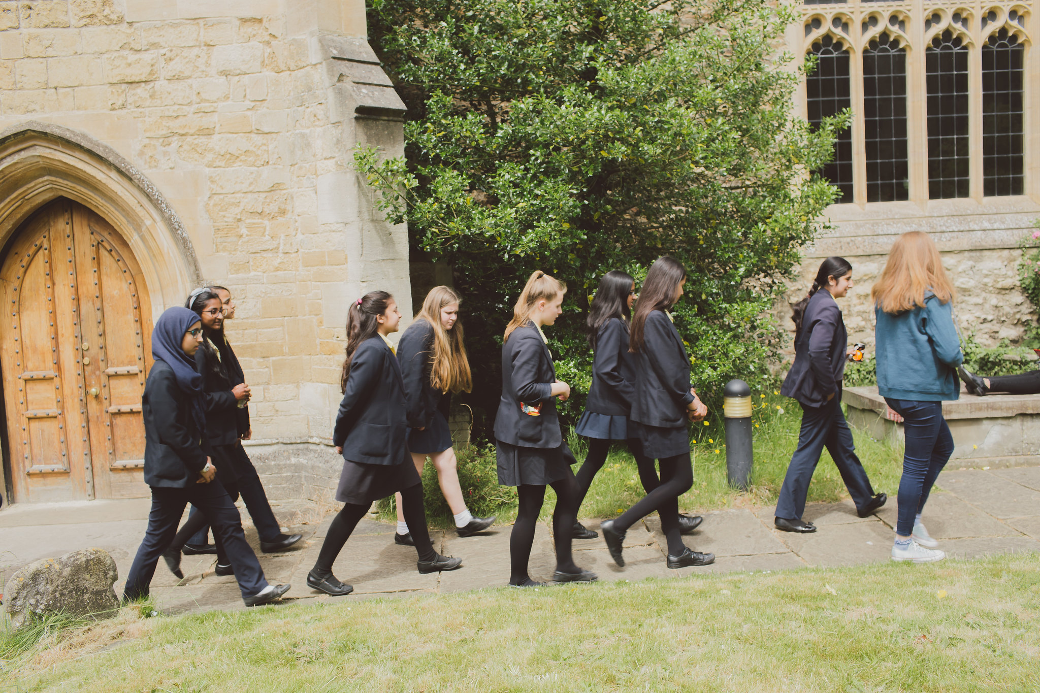 Prospective students visiting St Edmund Hall. 
