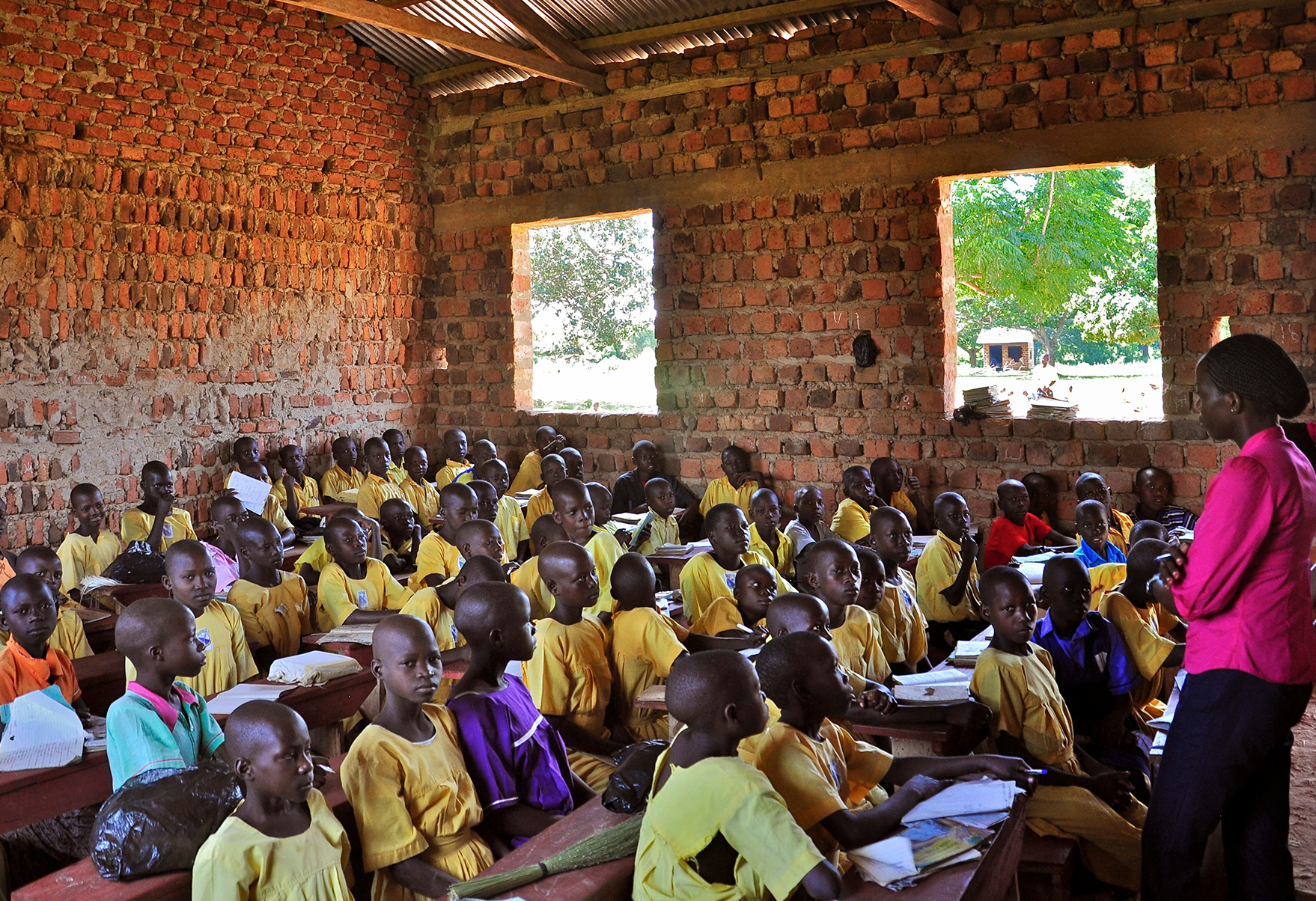 Ugandan schoolgirls stay in lessons when helped with periods