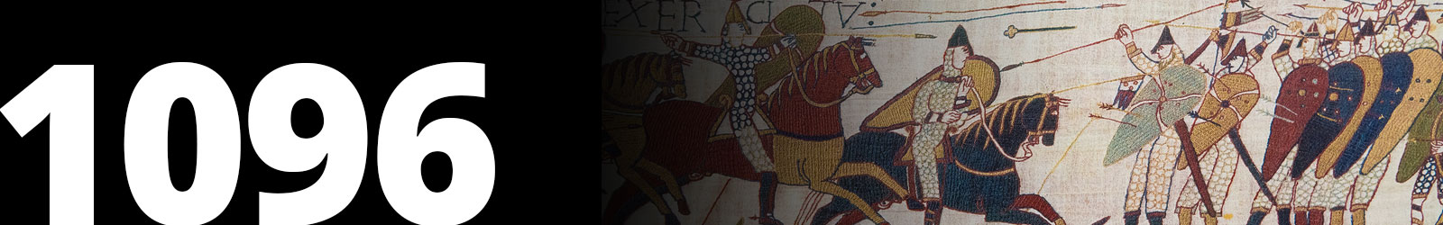 1096 banner for the history timeline, featuring an image of the Bayeux Tapestry