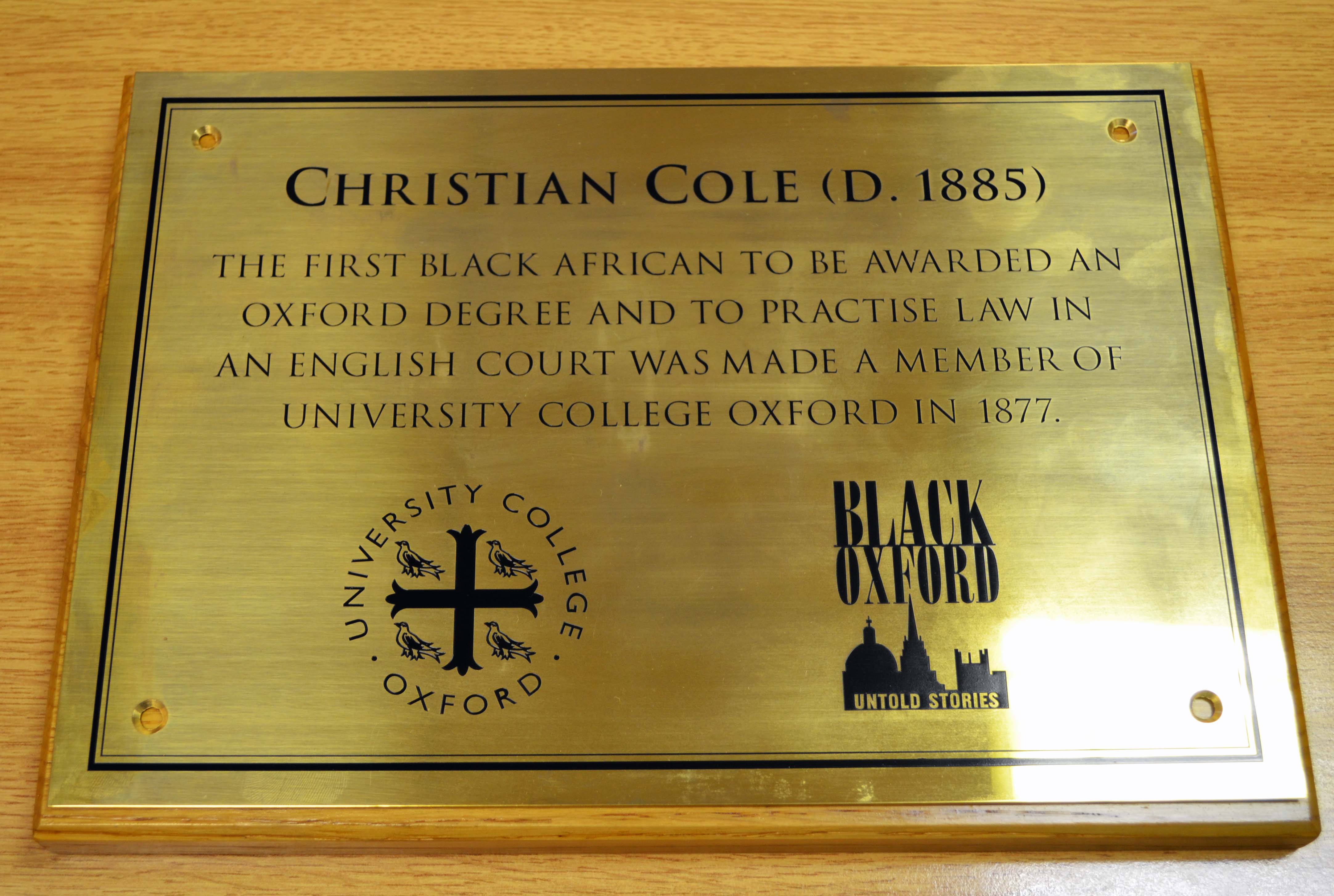 New plaque celebrates Oxford's first black student in 1870s