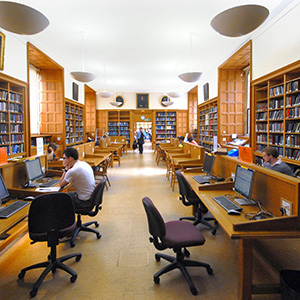 Inside a library