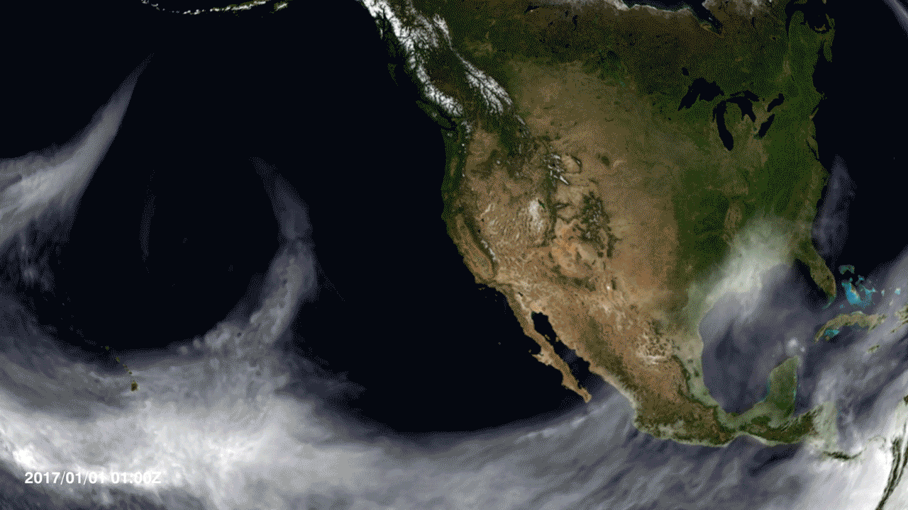 Animated gift showing atmospheric rivers
