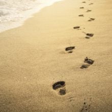 Footprint in the sand.