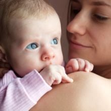 Newborn with mother.
