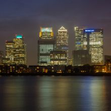 Canary Wharf at night
