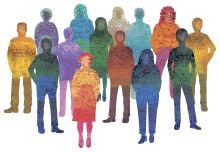 Stencils of humans in multiple textures and colours. Credit: aelitta, Getty Images