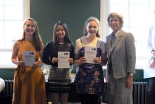 The University of Oxford Vice-Chancellor with three Vice-Chancellor's Social Impact Awards winners