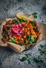 Chana fries photo from 'Jackfruit and Blue Ginger' recipe book by Oxford student Sasha Gill