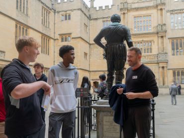 A University Librarian gives Astrophoria students a tour around the Bodleian