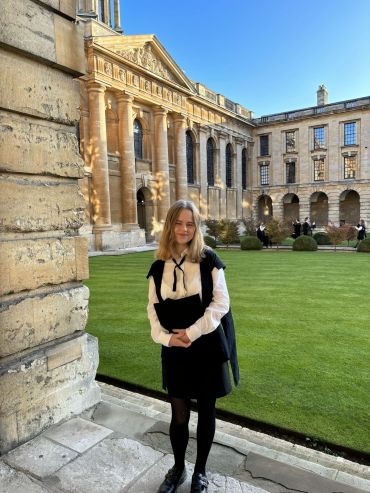 Freya at The Queen's College on matriculation day