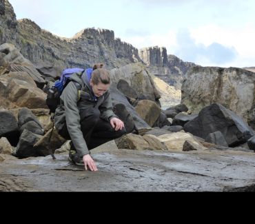 Dr Elsa Panciroli during fieldwork on the Isle of Skye. Credit: Elsa Panciroli/Davide Foffa