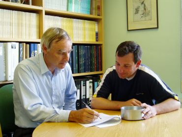 about 2002 – discussing research with supervisor / mentor Prof G.T. Houlsby
