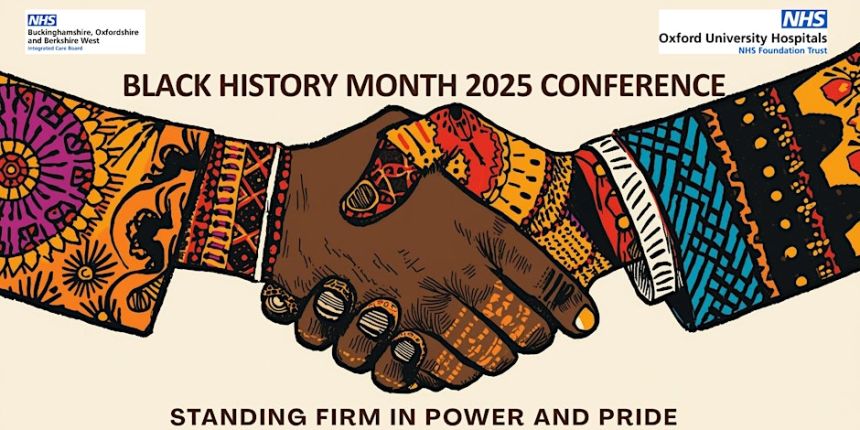 Graphic depicts two Black, shaking hands