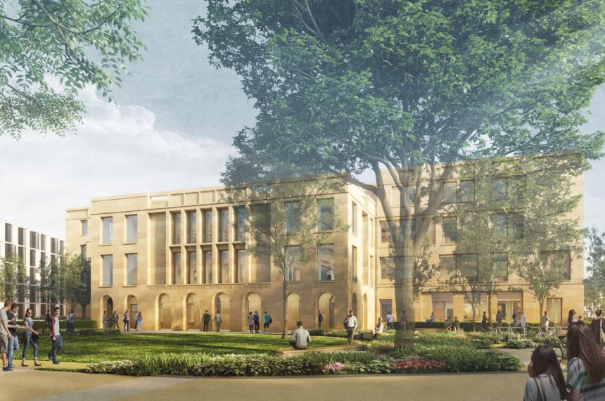 Planning application image of designs for Oxford University’s Stephen A. Schwarzman Centre for the Humanities revealing impressive entrances