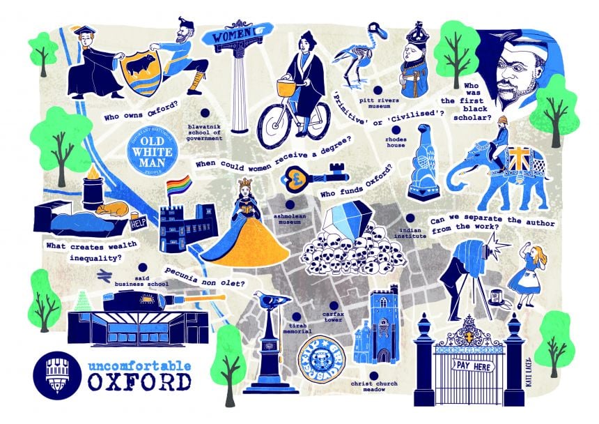 Uncomfortable Oxford Map by designer and illustrator Kati Lacey.