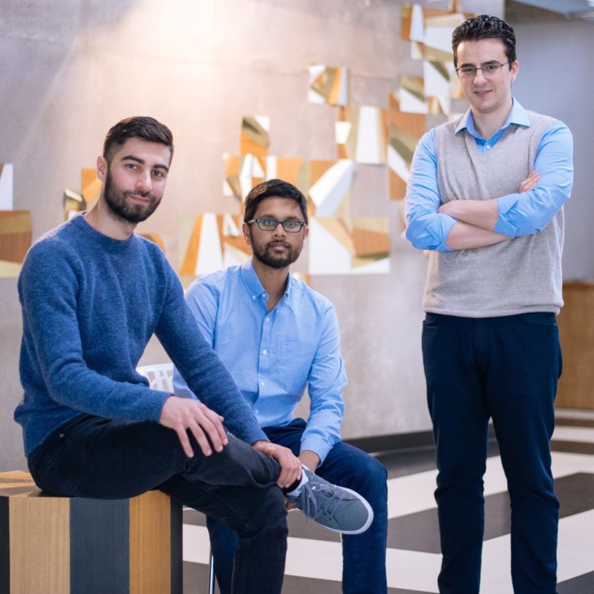 Onfido’s co-founders (L to R) Eamon Jubbawy, Ruhul Amin and Husayn Kassai launched the start-up as students on the Oxford University Innovation incubator programme