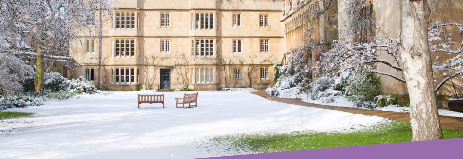 Exeter College quad in the snow