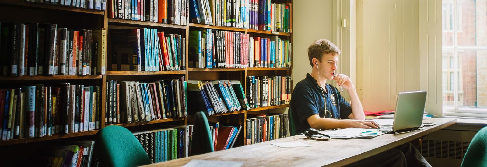 Working in the library at St Peter’s College