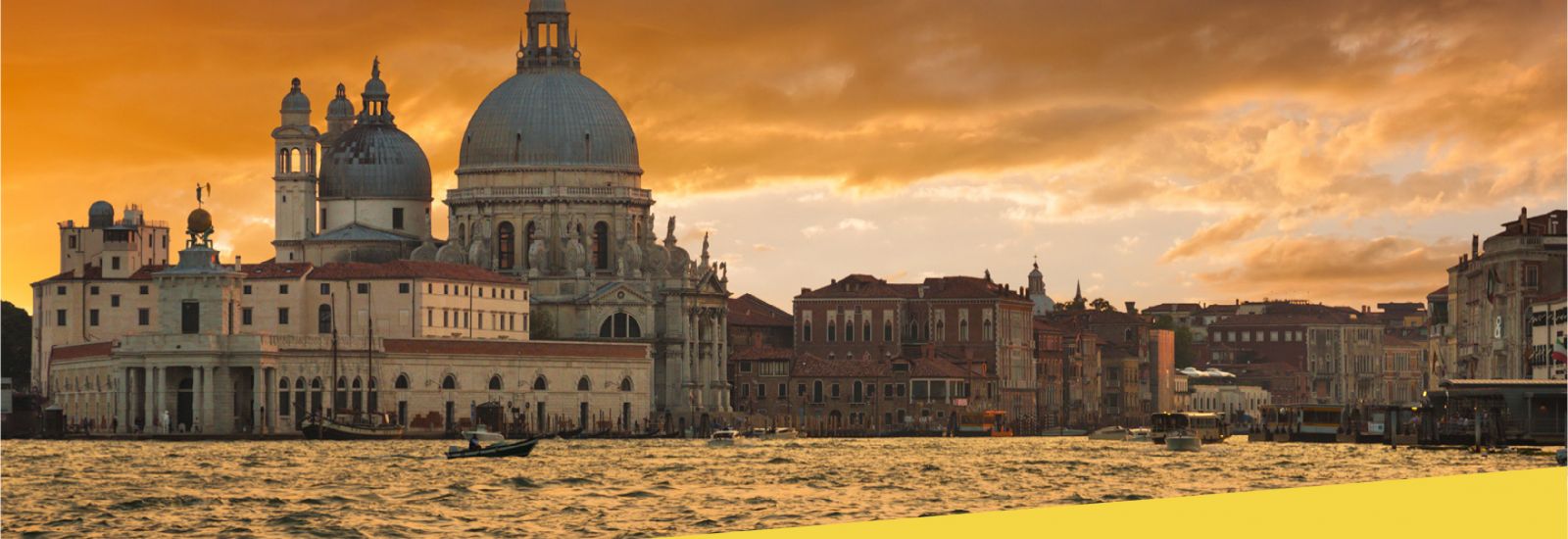 The Grand Canal and Basilica Santa Maria della Salute in Venice, Italy.