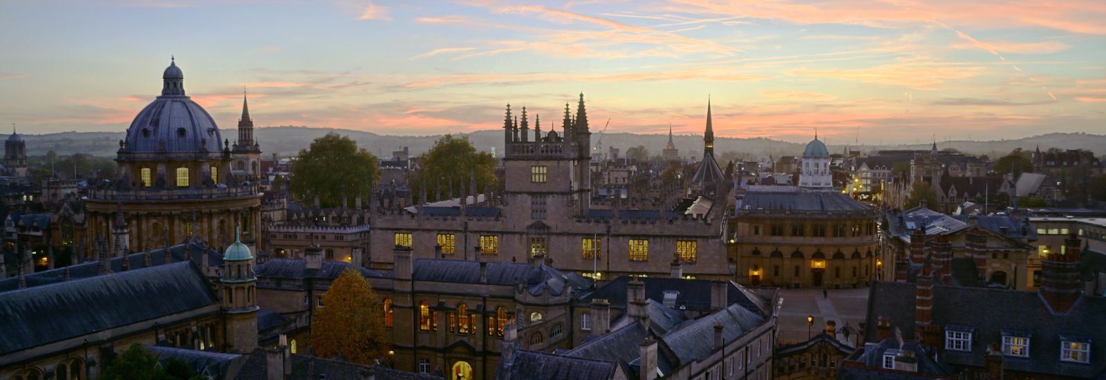 Oxford skyline at dusk