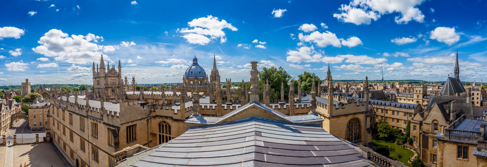 A panorama view of the center of Oxford skyline.