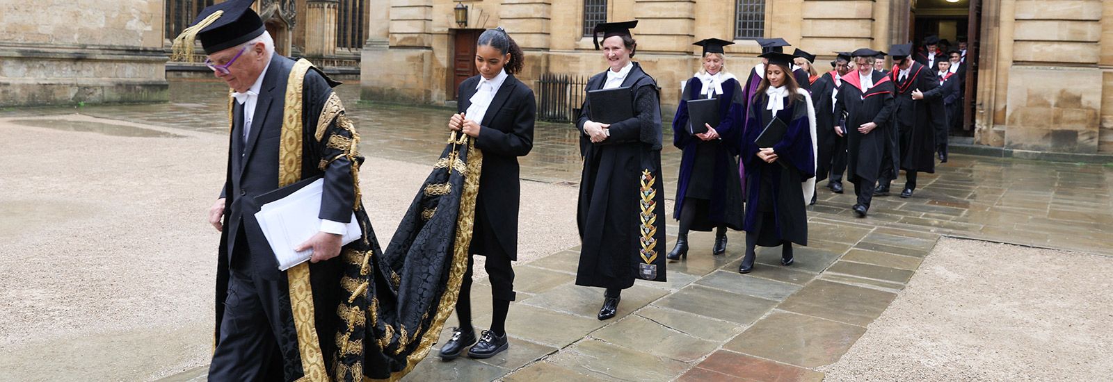 Procession of the Vice-Chancellor Professor Irene Tracey from the Sheldonian Theatre