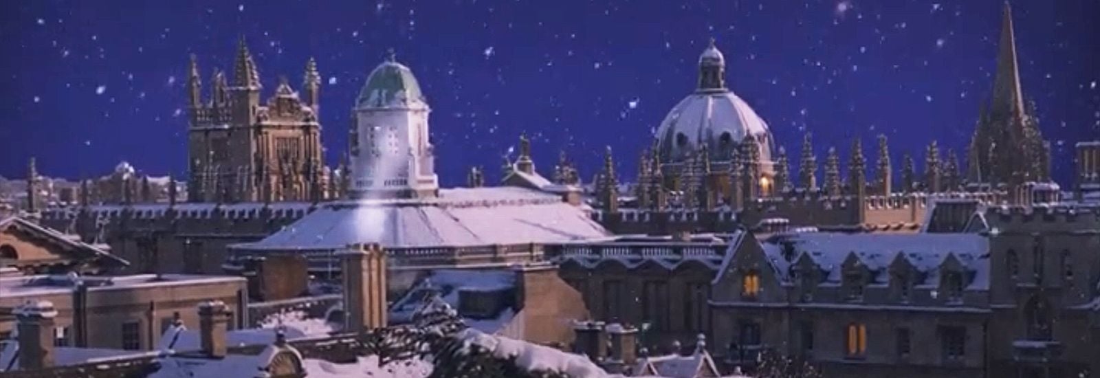 Oxford skyline and snow