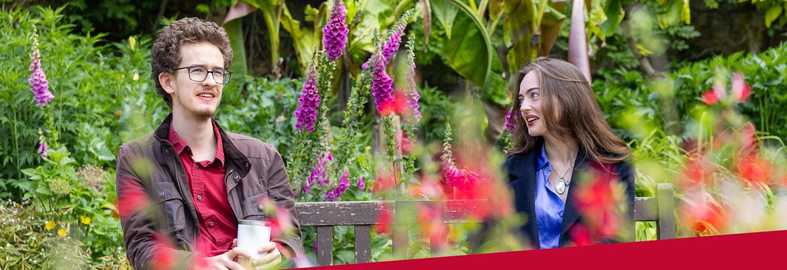 Two undergraduate students outside