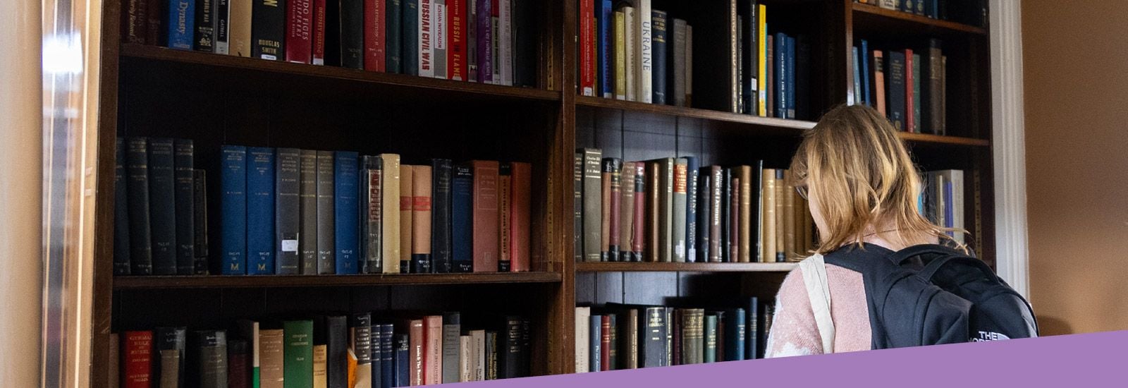 Woman student in a library