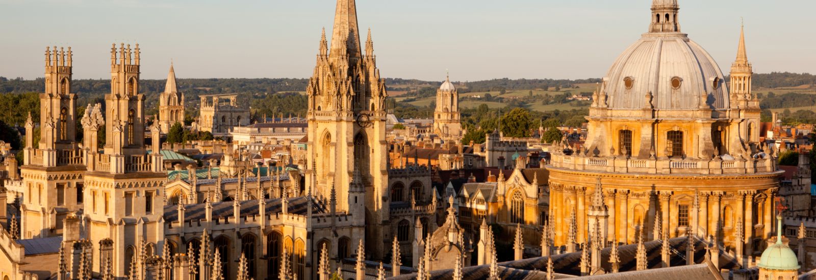 Oxford skyline at sunset.