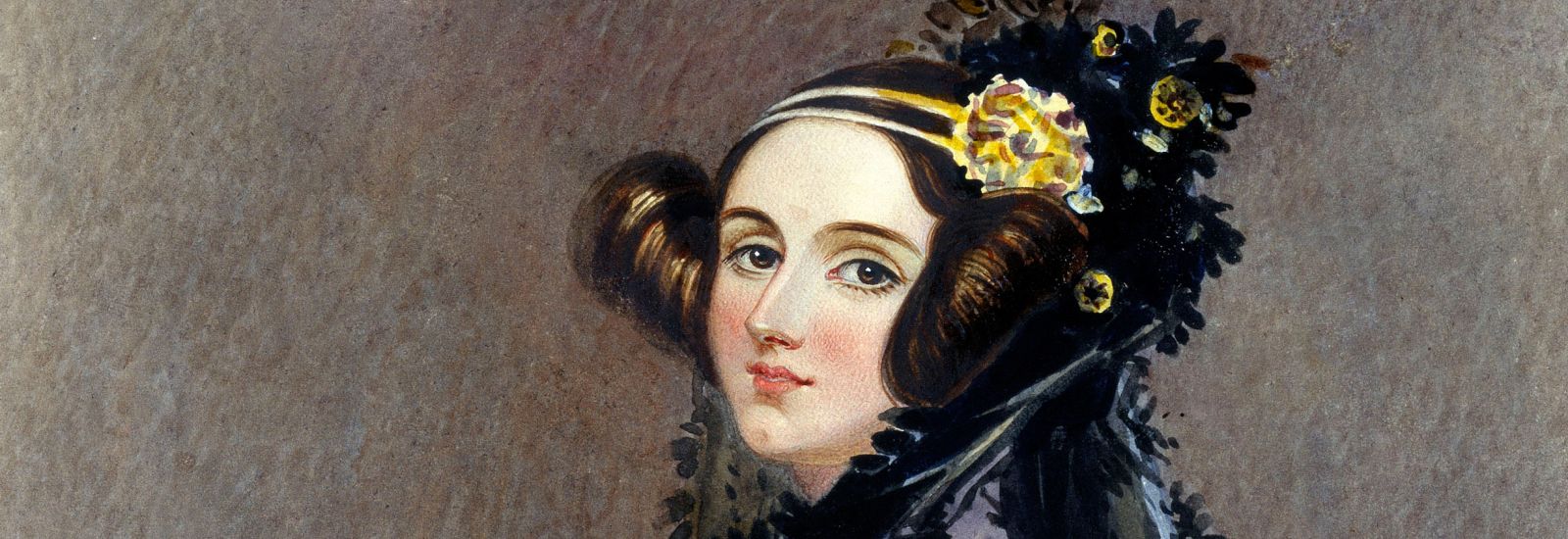 Watercolor portrait of Ada King, Countess of Lovelace (Ada Lovelace)