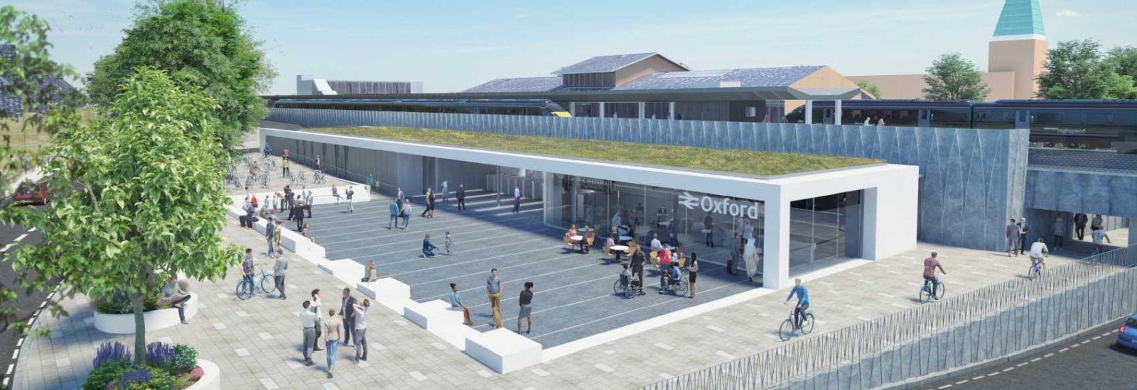 Artist impression of the new and updated Oxford railway station