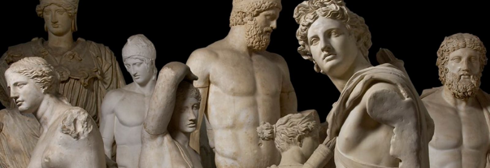 A collection of Greek statues in the Cast Gallery of the Ashmolean Museum 