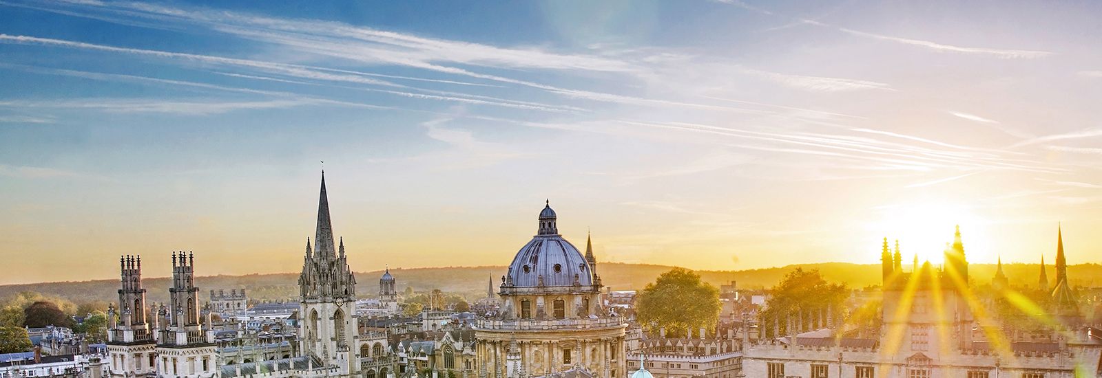 Roofs of All Souls, Radcliffe Camera and Bodleian Library at sunset