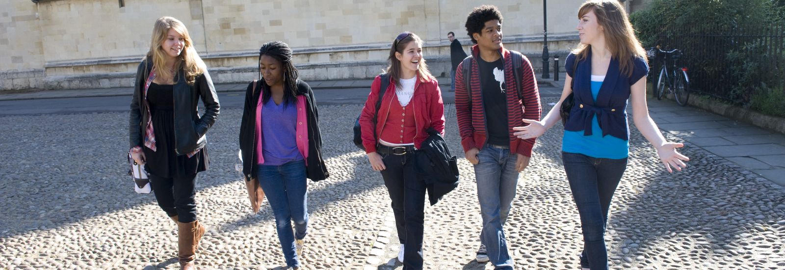 Group of students walking through Oxford