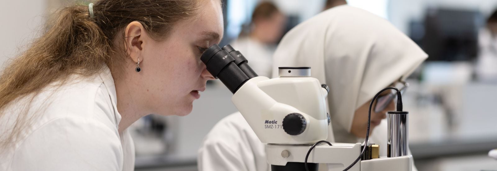 Students doing an experiment in a lab