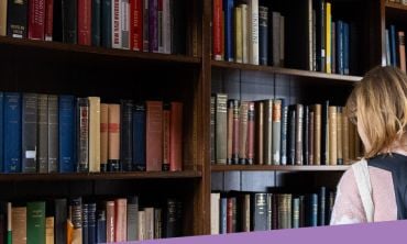 Woman student in a library