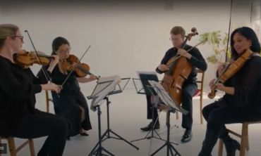 still from video of Diversity and the British String Quartet