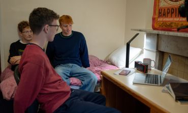 Students in a college bedroom