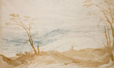 Pictured is Hilly Landscape by Jan Brueghel I, 1615-18, pen & brush in brown ink, with brown & blue wash, on laid paper © Ashmolean Museum