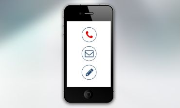 Phone with contact option icons