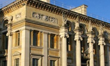 Exterior of the Taylorian against a blue sky