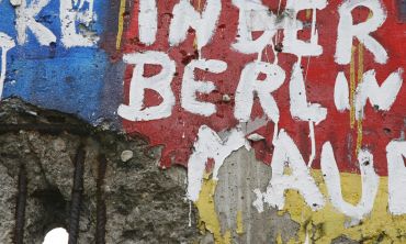 Graffiti on one of the remaining sections of the Berlin wall, Germany