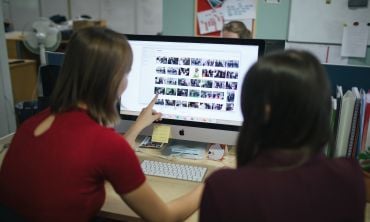 Working at a computer