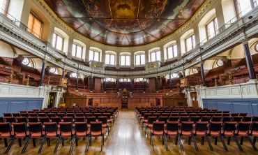 The Sheldonian Theatre is a six-floor, Grade I listed building that serves as the official ceremonial hall of the University of Oxford. Image credit: Sheldonian Theatre.