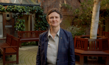 The Vice-Chancellor in the courtyard at Oxford Lifelong Learning 