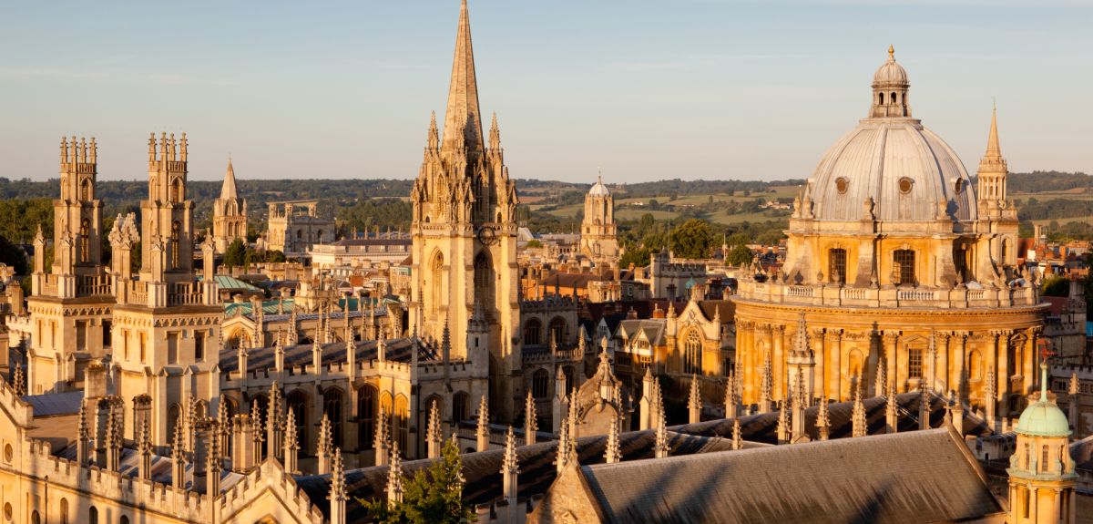 Oxford skyline at sunset.