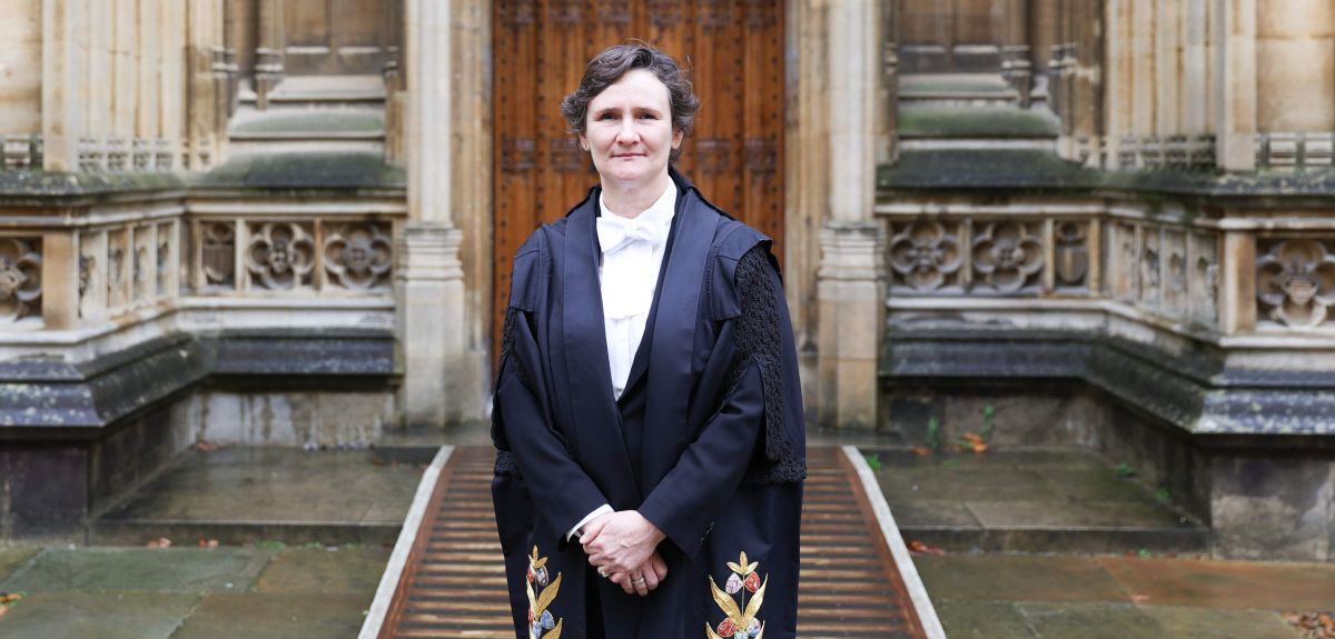 A picture of Professor Irene Tracey standing in her admission gown - picture by Cyrus Mower