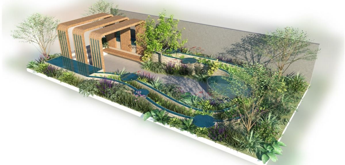 Drawing of Finding our Way: An NHS Tribute Garden design
