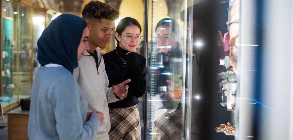 Students in the Museum of Natural History
